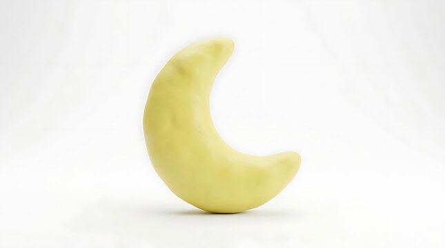Crescent shape object with smooth texture on white background
