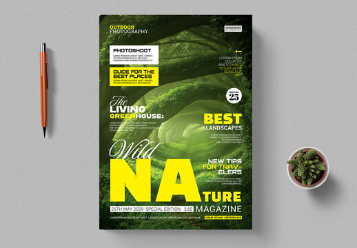 Nature Cover Magazine Template Layout