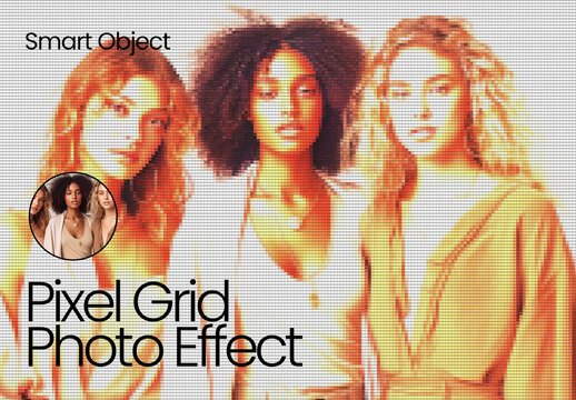 Pixel Grid  Photo Effect