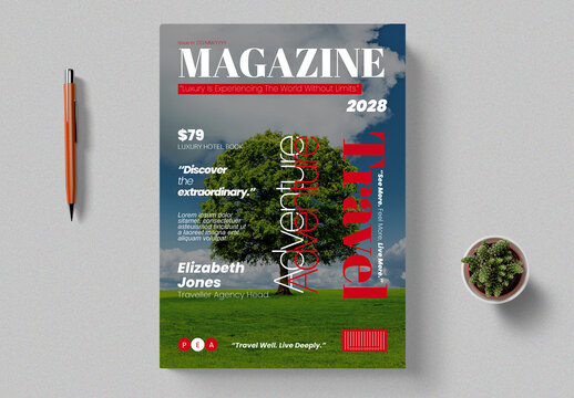 Travel Magazine Cover Layout