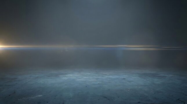 Abstract spotlight stage with atmospheric haze and lens flare