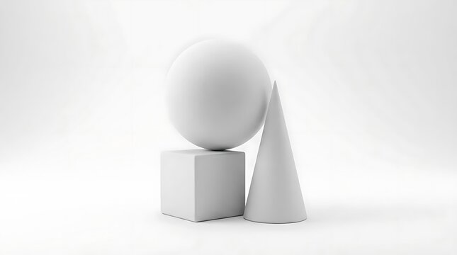 Geometric shapes abstract composition simple forms balanced arrangement