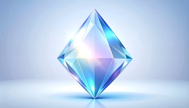 Abstract geometric diamond shape with gradient lighting effect.