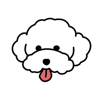 ビションフリーゼの顔のシンプルな犬のイラスト