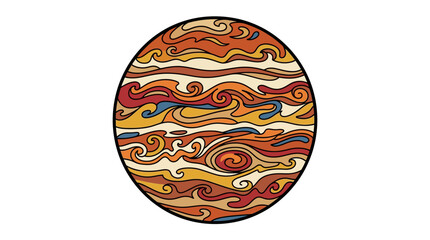 Stylized Jupiter Planet Vector Illustration © Dani Yasin