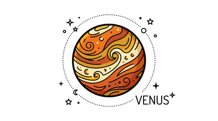 Venus Planet Hand Drawn Vector Illustration © Dani Yasin
