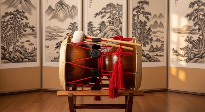 Echoes of Tradition: A Drum's Silent Song.