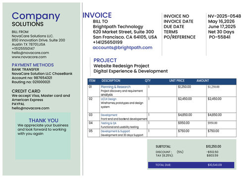  invoice template design
