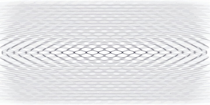 Abstract monochrome wavy optical line pattern background with moire interference effect, geometric halftone vector illustration for modern banner and presentation cover