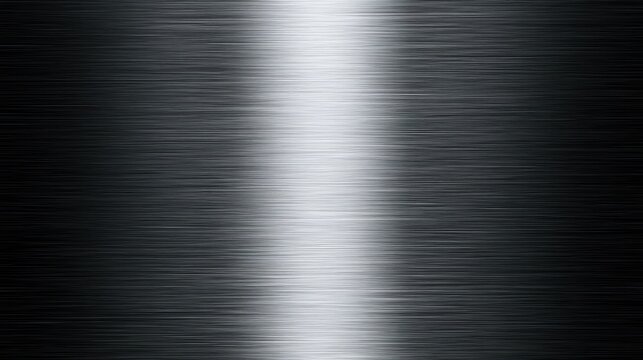 Brushed metal surface with bright central reflection, dark background