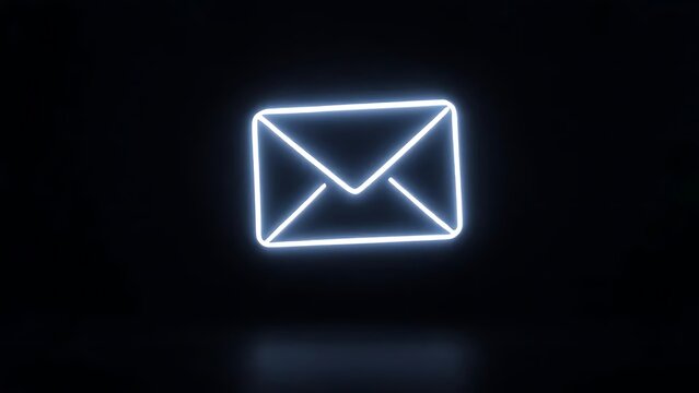 Hand made glowing mail envelope icon grainy texture background
