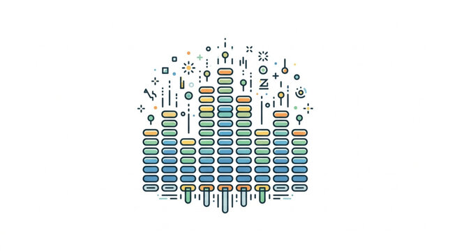 Colorful Periodic Table of Elements Diagram.