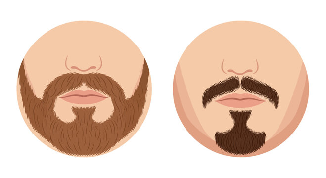 Set of Men's Facial Hair Styles Icons