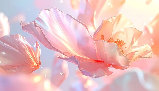 Close up of a pink lotus flower in bloom.