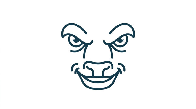 Angry cartoon gorilla face illustration with sharp teeth and furrowed brows.