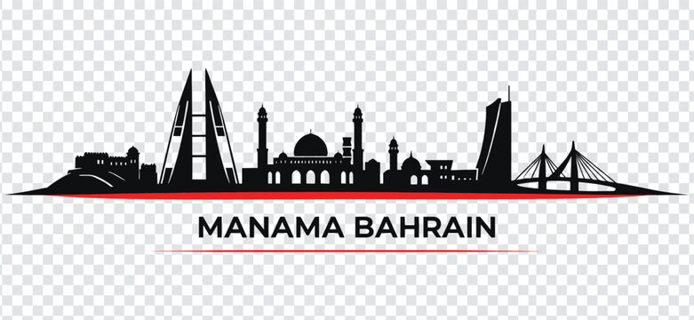 Manama bahrain city skyline silhouette vector illustration
