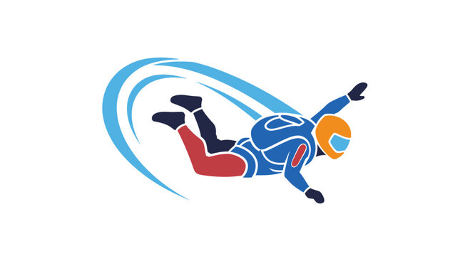 Minimalist Skydiver Icon Vector Illustration