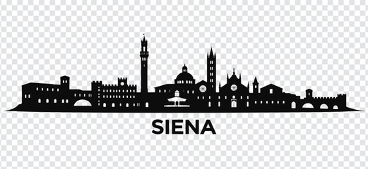 Fototapeta premium Siena city skyline silhouette, italy