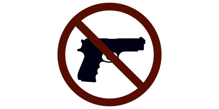 No weapons prohibited gun sign icon concept