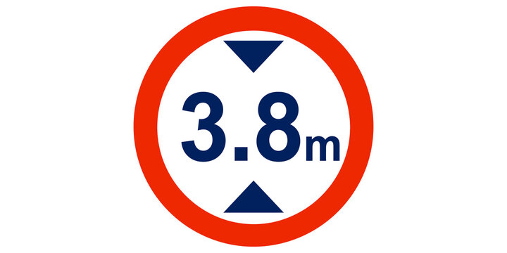 Maximum Height Limit Road Traffic Sign Icon Isolated on Transparent Background