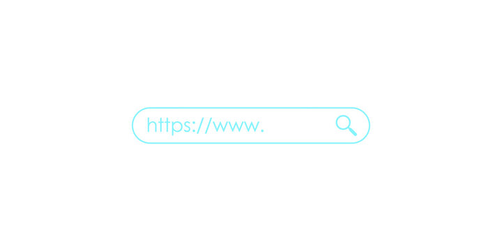 Minimalist Light Blue Search Bar Address Field with Magnifying Glass Icon for Web Navigation Concept