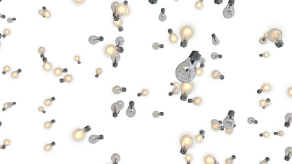 Falling Glowing Light Bulbs Innovation Overlay
