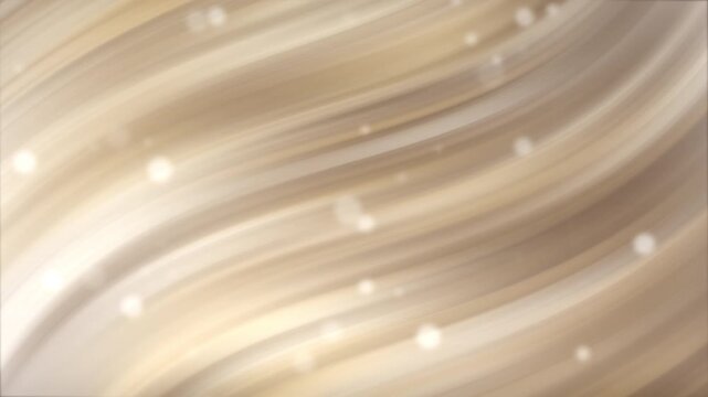 Soft beige waves with smooth texture and bright light bokeh create a golden artistic background pattern. Suitable for elegant designs.