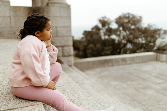 Girl exploring Cape Town Rhodes Memorial