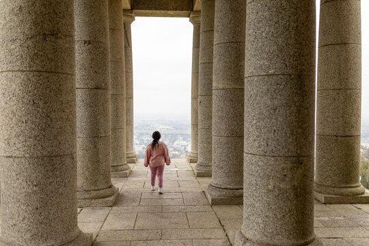 Girl exploring Cape Town Rhodes Memorial