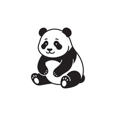Cute sitting giant panda cartoon character vector © Imtiaz