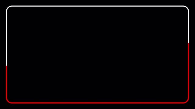animated rectangular frame made of two moving neon lights in 4K animation with alpha channel . A popular abstract background overlay, seamless vaporwave animation  on transparent background 