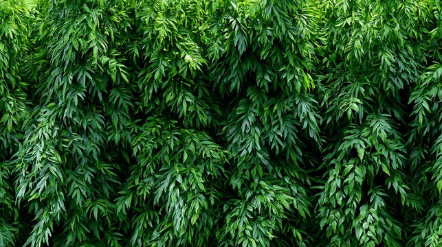 Dense green foliage background with leafy branches