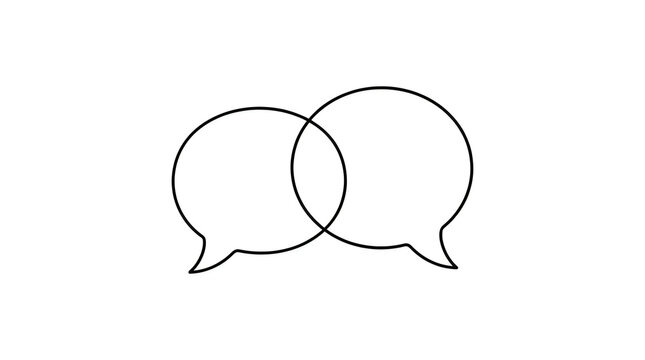 Minimalist line art speech bubbles template for communication and chat concept