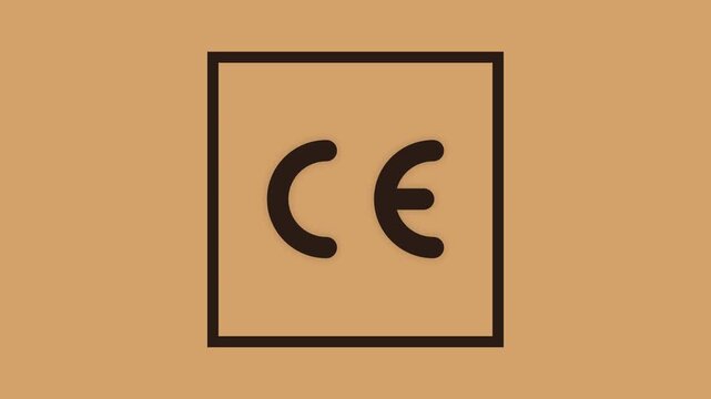 CE Mark Icon Symbol on Dark Brown Background