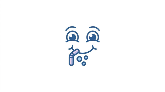 Cartoon face with tears and snot illustration.