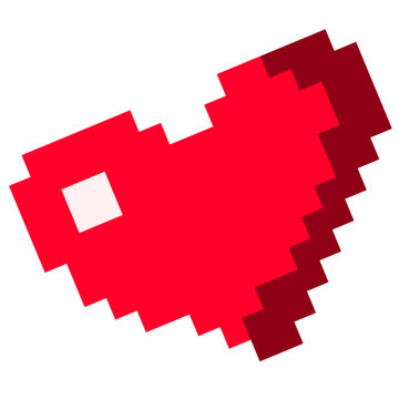 Digital pixel art heart valentine 