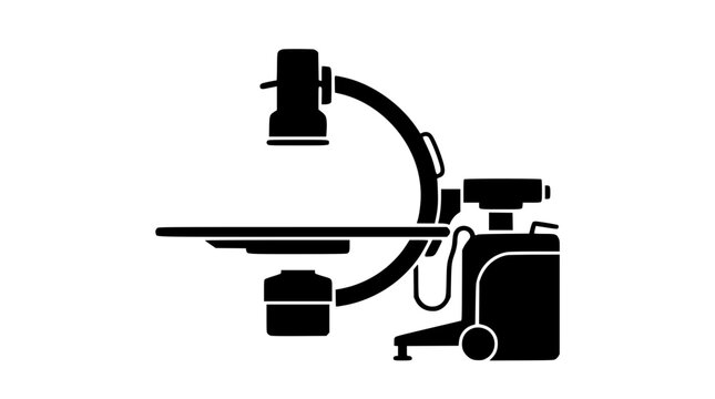 Medical C-Arm X-Ray Machine Silhouette Icon