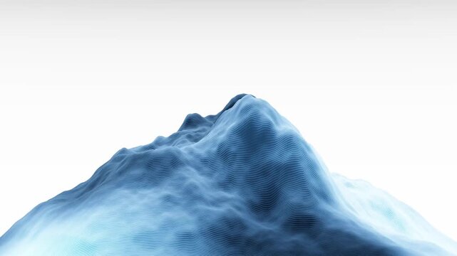 Abstract icy mountain landscape background with morphing contour loop