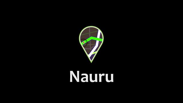 Nauru Location Pin Icon, GPS Map Marker, Navigation Symbol.