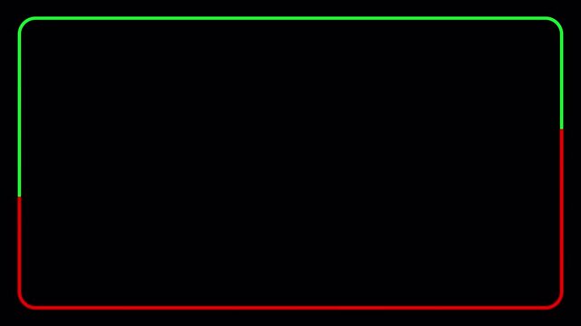 animated rectangular frame made of two moving neon lights in 4K animation with alpha channel . A popular abstract background overlay, seamless vaporwave animation  on transparent background 