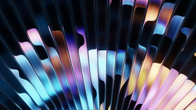 Ribbed glass background with soft pastel light refraction