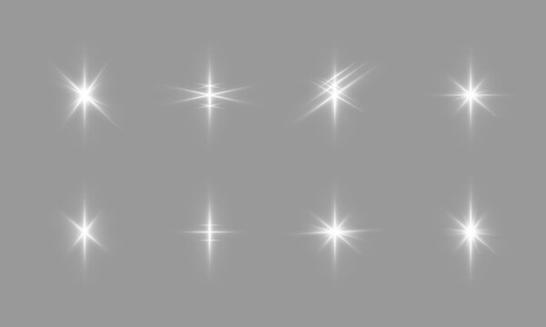 Soft white light shines with radiant glowing beams. Gentle sparkle and smooth flare create clean natural illumination. Transparent PNG is perfect for overlays.