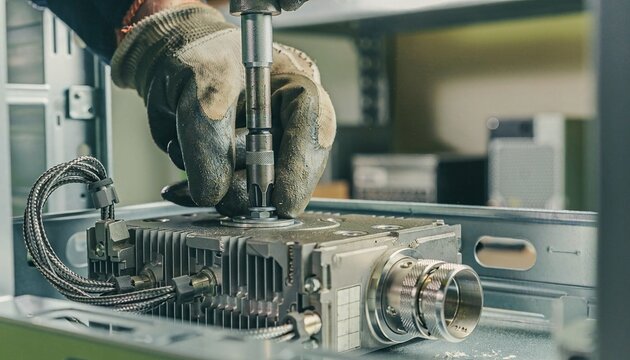 Technician assembling precision electronics hardware used by AI & Drone Companies