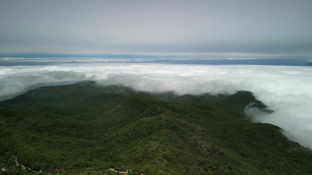 clouds over the rainforest mountains