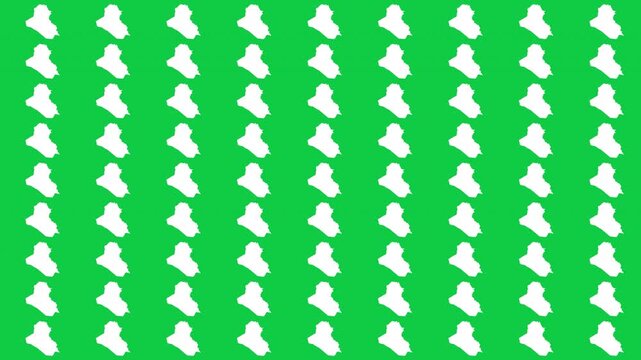Iraq map pattern scrolling perfect 15 second loop with green background