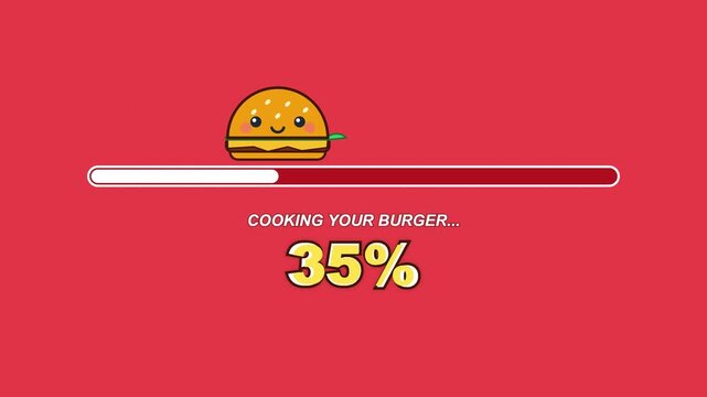 Cute Cheeseburger Loading Progress Bar Loop Animation