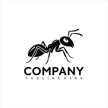 Minimalist Black Ant Silhouette Vector Graphic for Professional Logo Branding