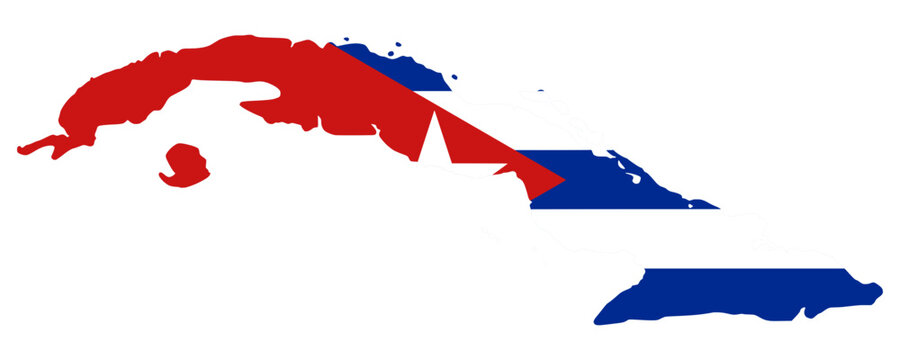 Cuba Flag in Cuba Map Silhouette Flat Vector Illustration Isolated for Country and Political Icon