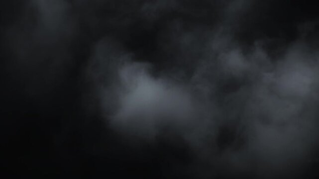Immersive cinematic Halloween smoke VFX element in 4K slow motion, featuring ethereal swirling mist, mysterious fog clouds and atmospheric haze drifting through darkness for spooky supernatural vfx 