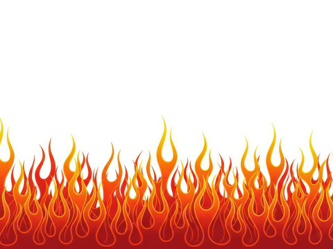 A Vibrant Stylized Illustration of Raging Red and Orange Flame Pattern Elements